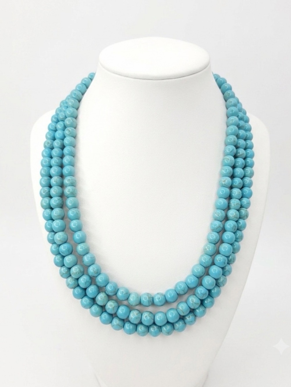 NWT ⚜️🩵⚜️ Piper K Reconstituted Turquoise Beaded Layered Necklace